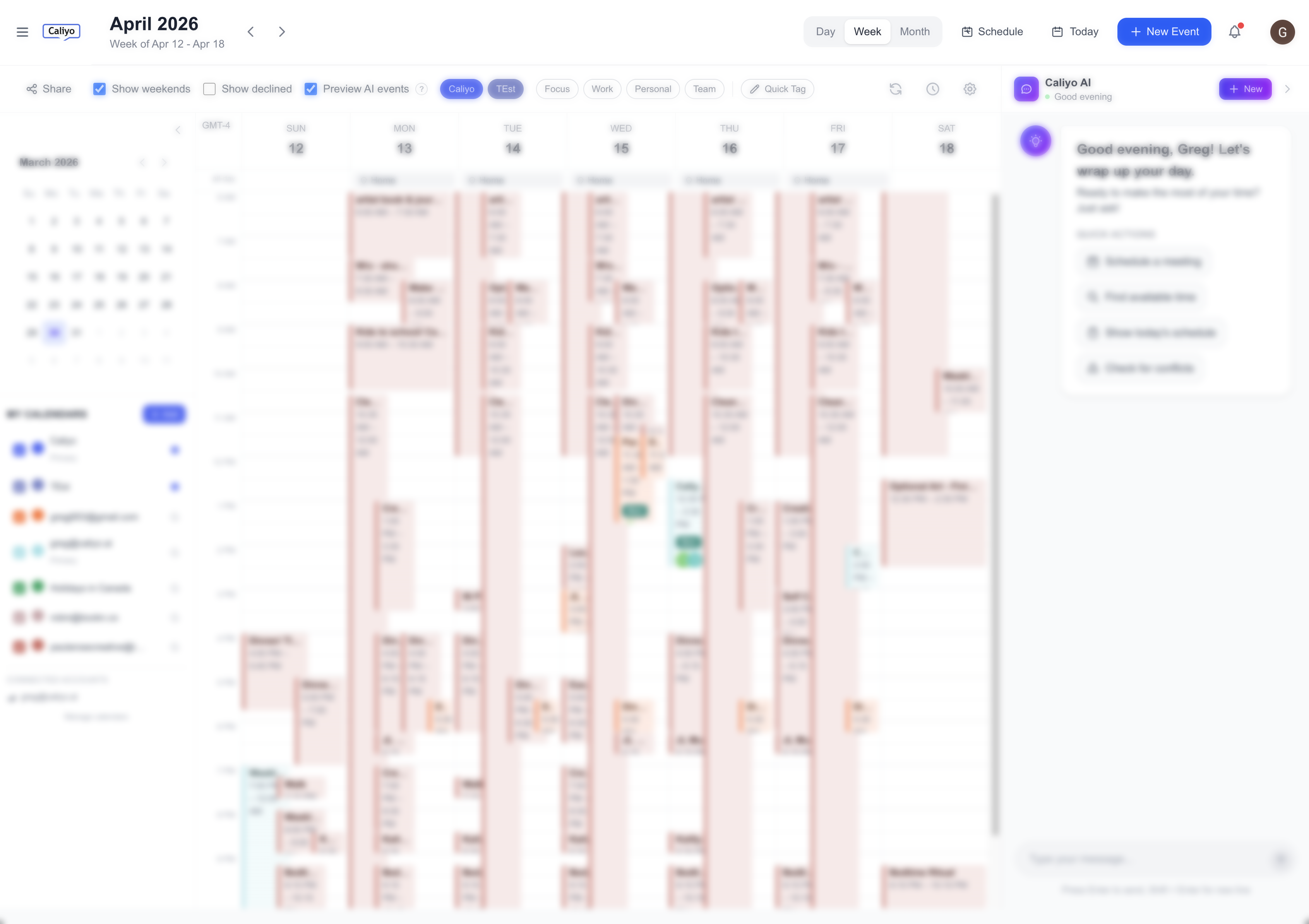 Caliyo calendar app with AI assistant